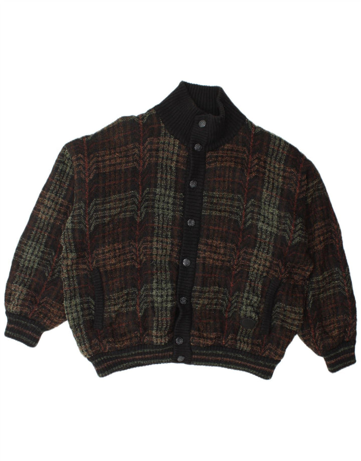 Lancetti Chaqueta bomber de punto para hombre UK 40 Large Green Check