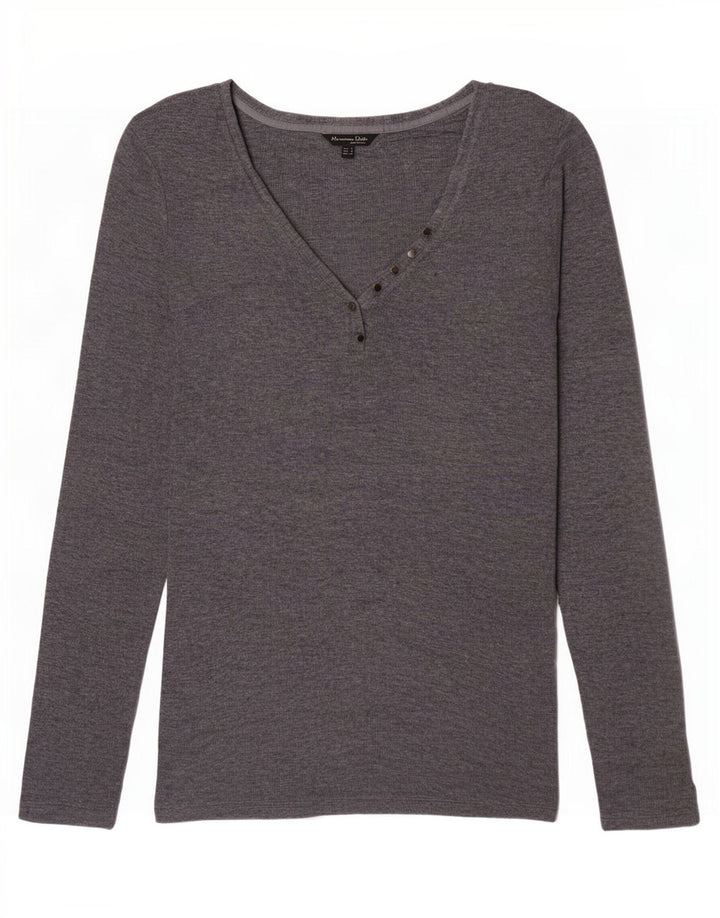 Massimo Dutti Top Mujer Manga Larga UK 40 Small Gris