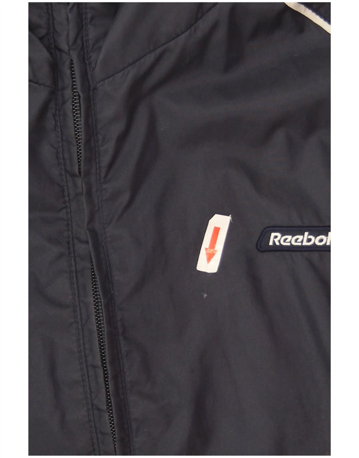 Reebok Chaqueta impermeable para hombre UK 40 Large Azul marino Nylon