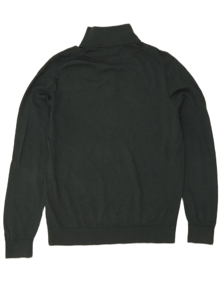 Massimo Dutti Hombre Jersey Con Cremallera Y Cuello Jersey Grande De Lana Merino Verde