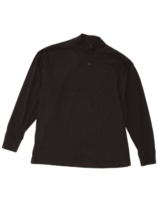 Adidas Mens Loose Fit Graphic Top Manga Larga Pequeño Algodón Negro