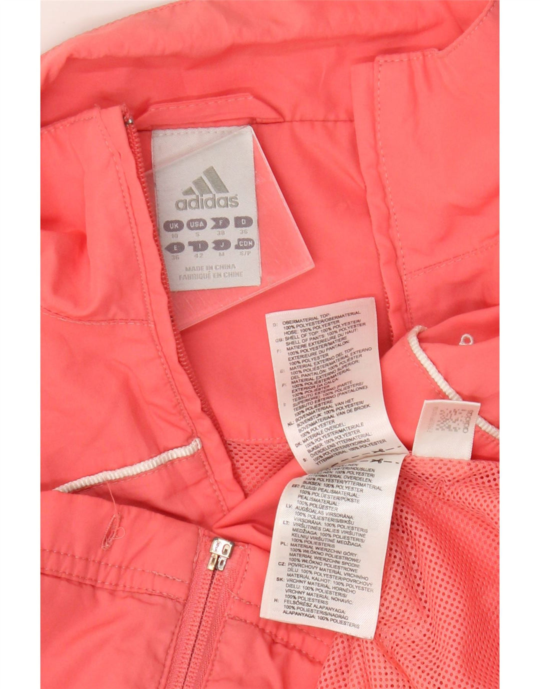 Adidas - Chaqueta de chándal extragrande para mujer, talla 10, poliéster rosa pequeño