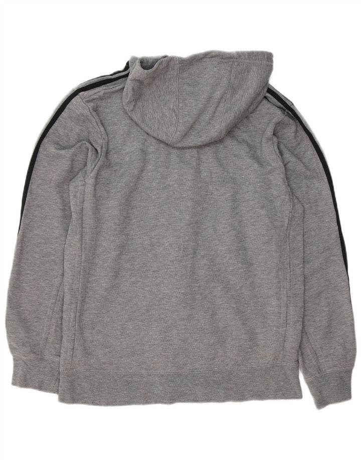 Adidas - Sudadera con capucha y cremallera para hombre, algodón gris medio
