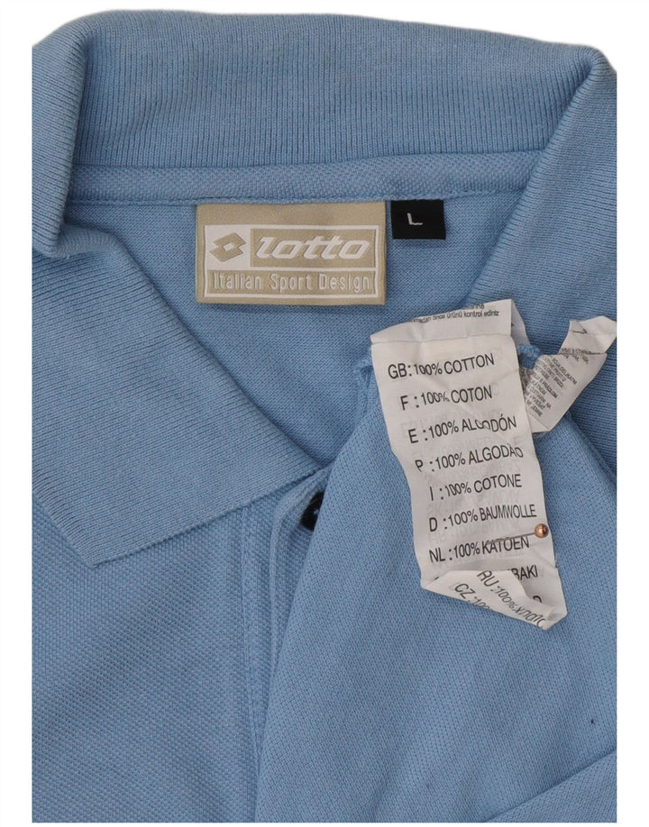 LOTTO Polo Hombre Algodón Azul Grande