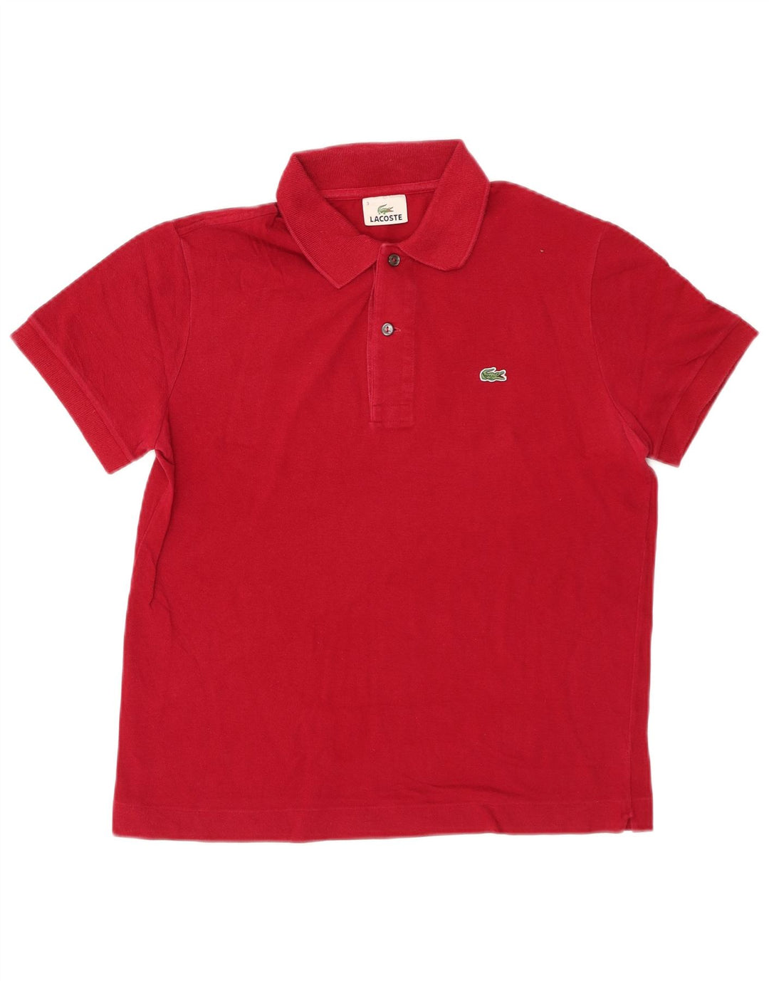 LACOSTE Polo para hombre talla 3 pequeño algodón rojo
