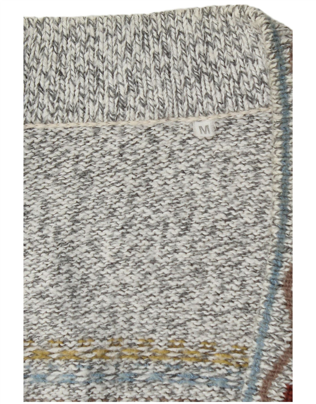 VINTAGE Hombres Cardigan Suéter Medio Gris Fair Isle