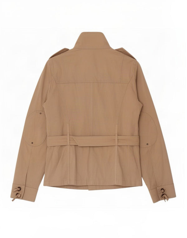 Marella Chaqueta militar para mujer UK 40 Mediana Beige Algodón Deportes