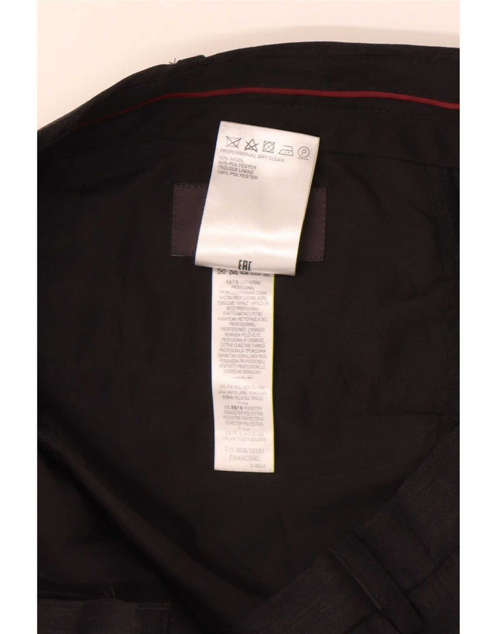 Marks & Spencer Pantalón de traje de corte regular para hombre W36 L31 Lana gris