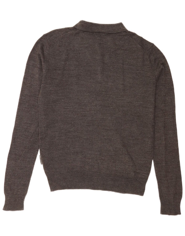 French Connection Jersey con cuello tipo polo para hombre XS Acrílico gris