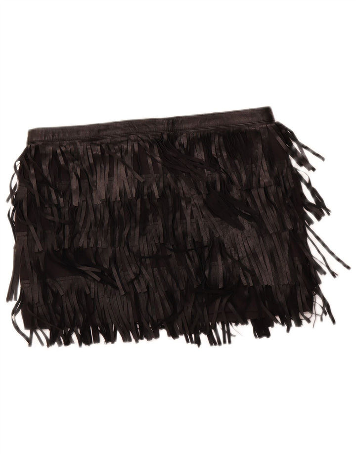 ZARA Womens Mini Skirt Large W34 Black Polyester