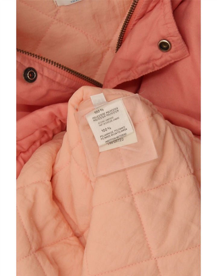 Benetton Chaqueta Acolchada Con Capucha Mujer ES 40 XL Poliéster Rosa