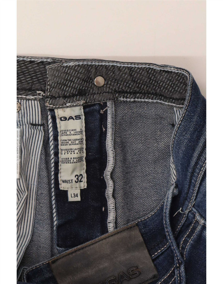 Gas Hombre Albert Slim Jeans W32 L34 Algodón Azul