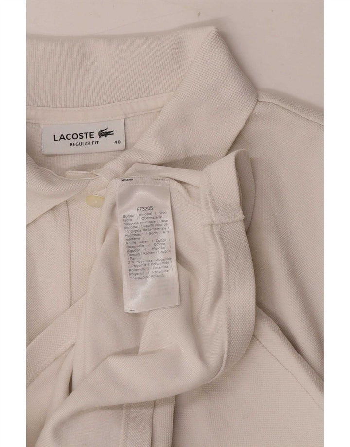 Polo Lacoste de corte regular para mujer talla 40 algodón blanco mediano