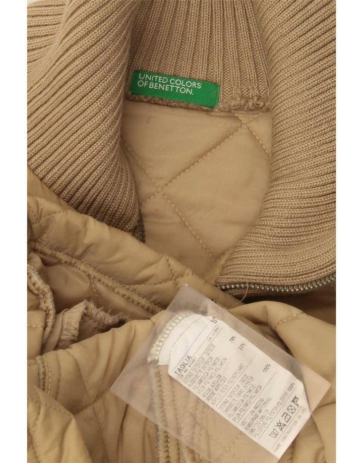 Benetton Chaqueta Acolchada Mujer ES 40 Small Poliamida Beige
