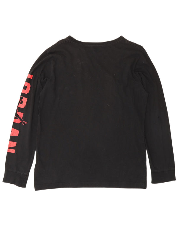 Jordan Boys Graphic Top Manga Larga 13-14 Años XL Negro Algodón