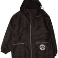 Chaqueta acolchada con capucha vintage para hombre Reino Unido 42 XL Poliamida negra