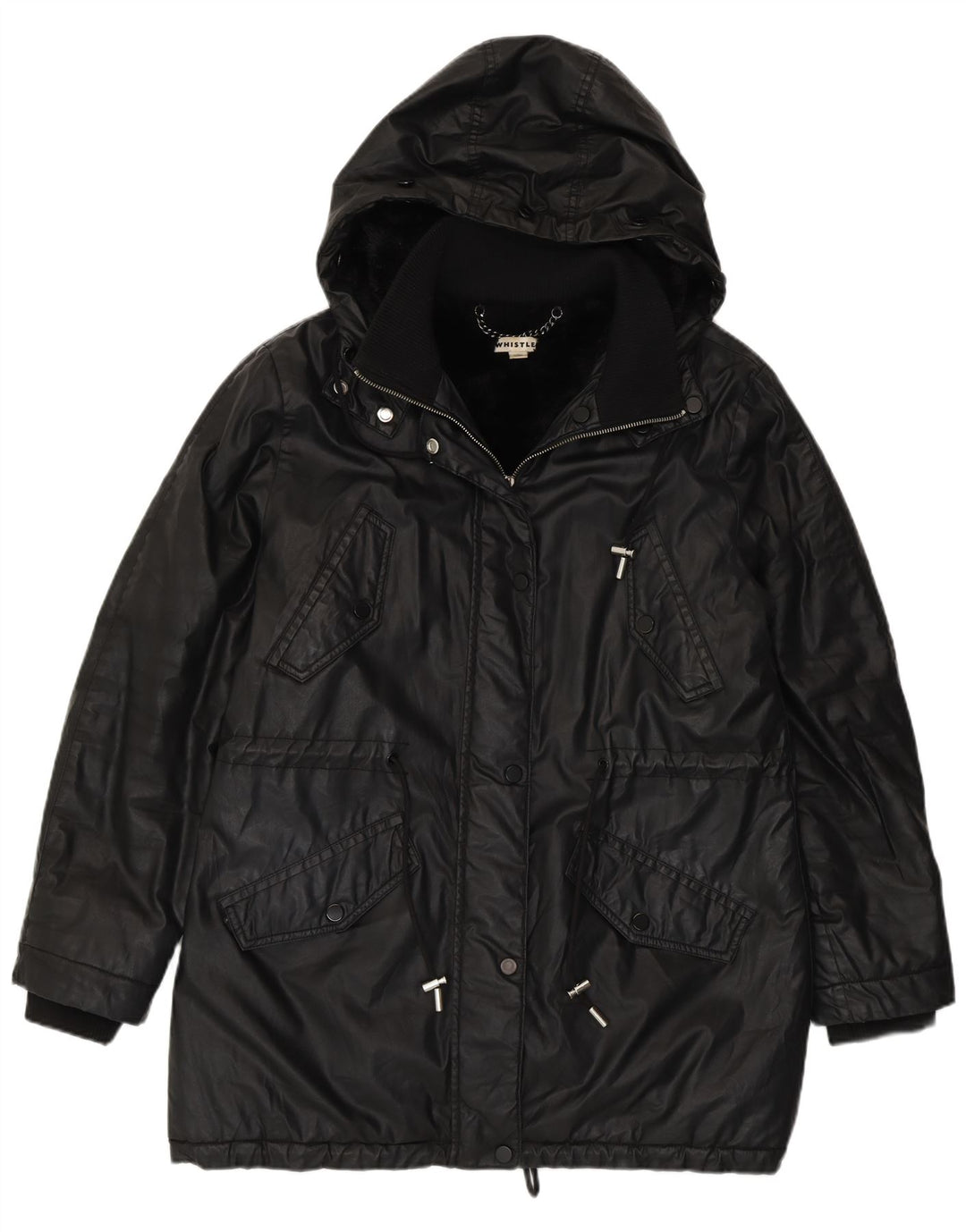 Whistle Chaqueta Parka Sherpa Extragrande con Capucha para Mujer UK 10 Small Black