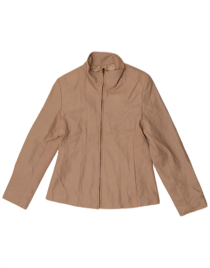 Lakeland Chaqueta de cuero para mujer Reino Unido 12 Cuero beige mediano