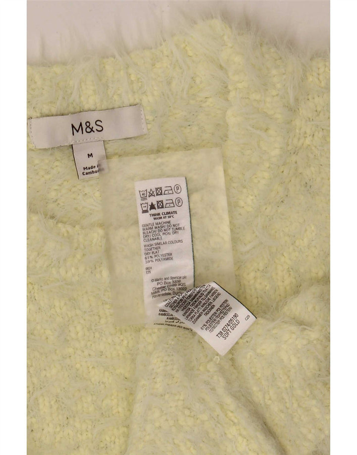 Marks & Spencer - Jersey de cuello redondo para mujer, talla 40, talla mediana, color amarillo moteado