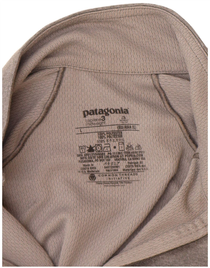 PATAGONIA Top de chándal con cuello y cremallera para hombre Poliéster gris grande