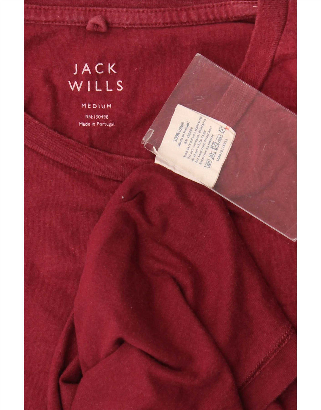 Camiseta Jack Wills Hombre Top Medium Borgoña Algodón