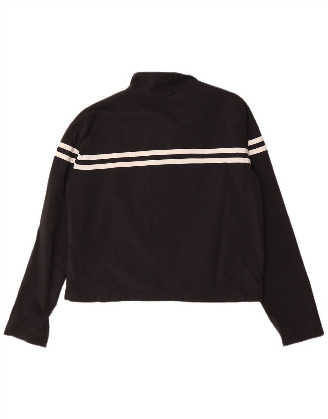 Nike Mujer Crop Chándal Top Chaqueta US 12/14 Grande Negro Rayas