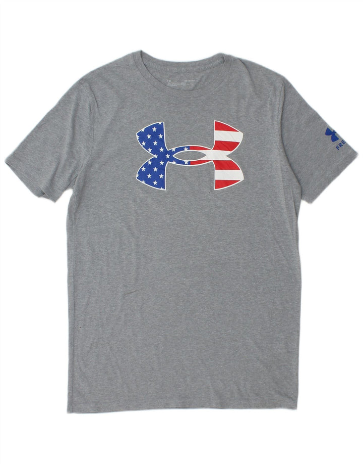 Under Armour Camiseta gráfica para hombre Top pequeño de algodón moteado gris