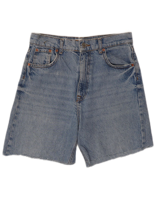Zara Pantalones cortos de mezclilla para mujer EU 38 Small W28 Algodón azul