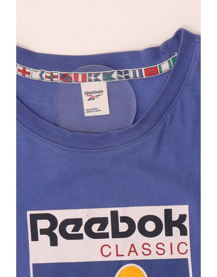 Camiseta Reebok Hombre Graphic Top Algodón Azul Medio