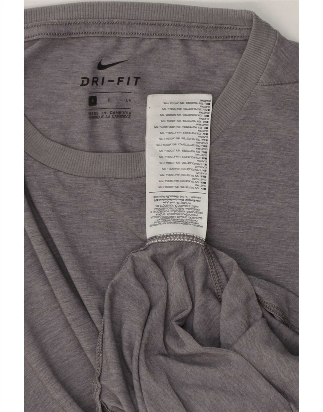 Puma Camiseta alta para hombre Top Small Gris Poliéster