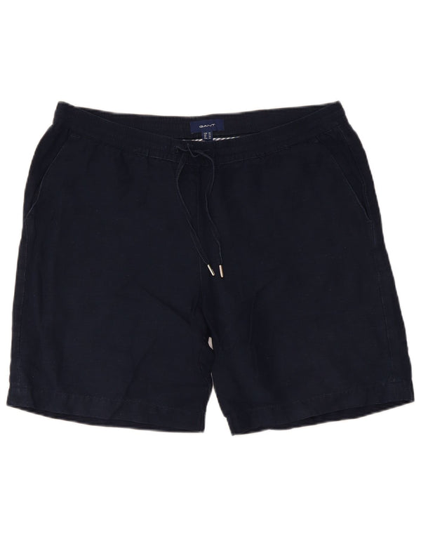 Pantalones cortos chinos Gant para mujer UK 12 Medium W34 Lino azul marino