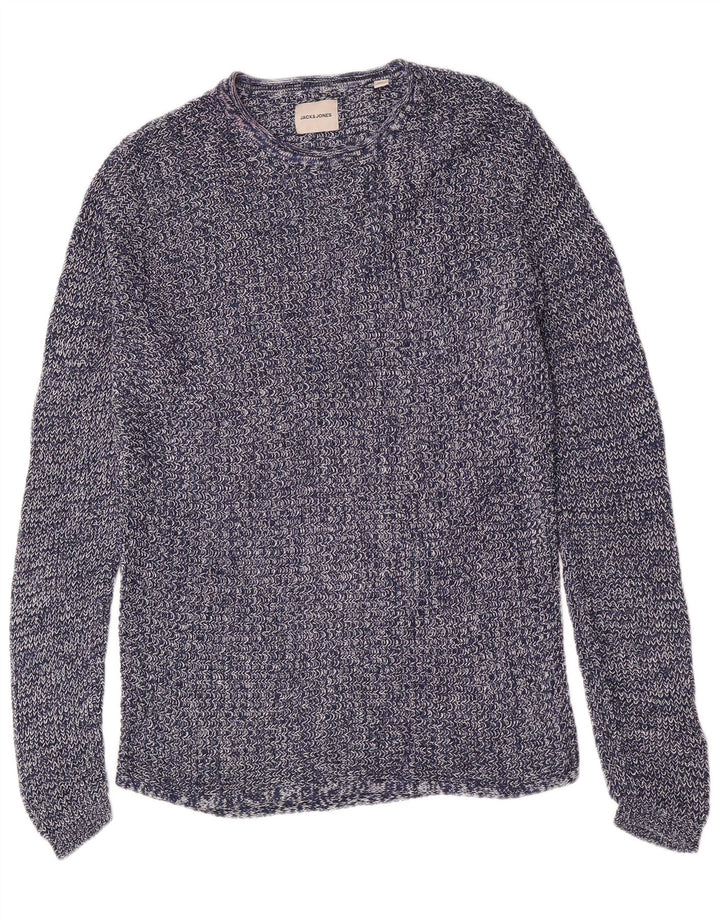 Jersey Jack & Jones Hombre con cuello redondo y cuello redondo de algodón azul marino medio