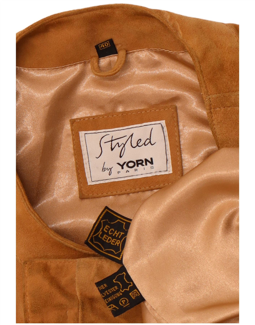 YORN Abrigo de ante extragrande para mujer EU 40 Cuero beige medio