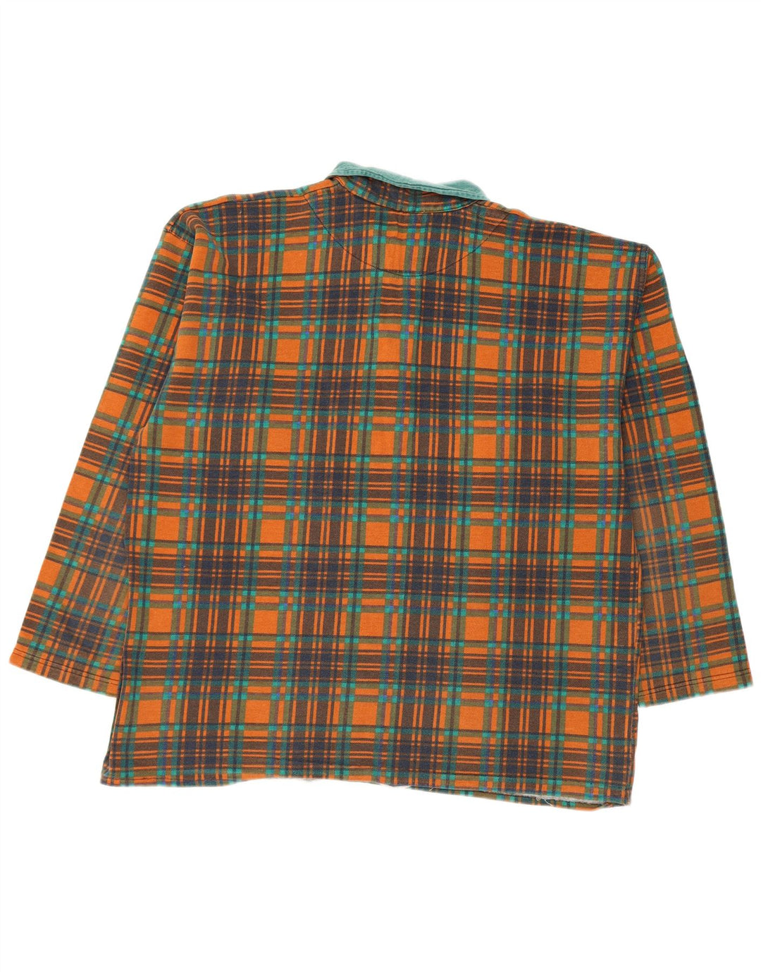Vintage hombres polo cuello sudadera jumper XL naranja comprobar