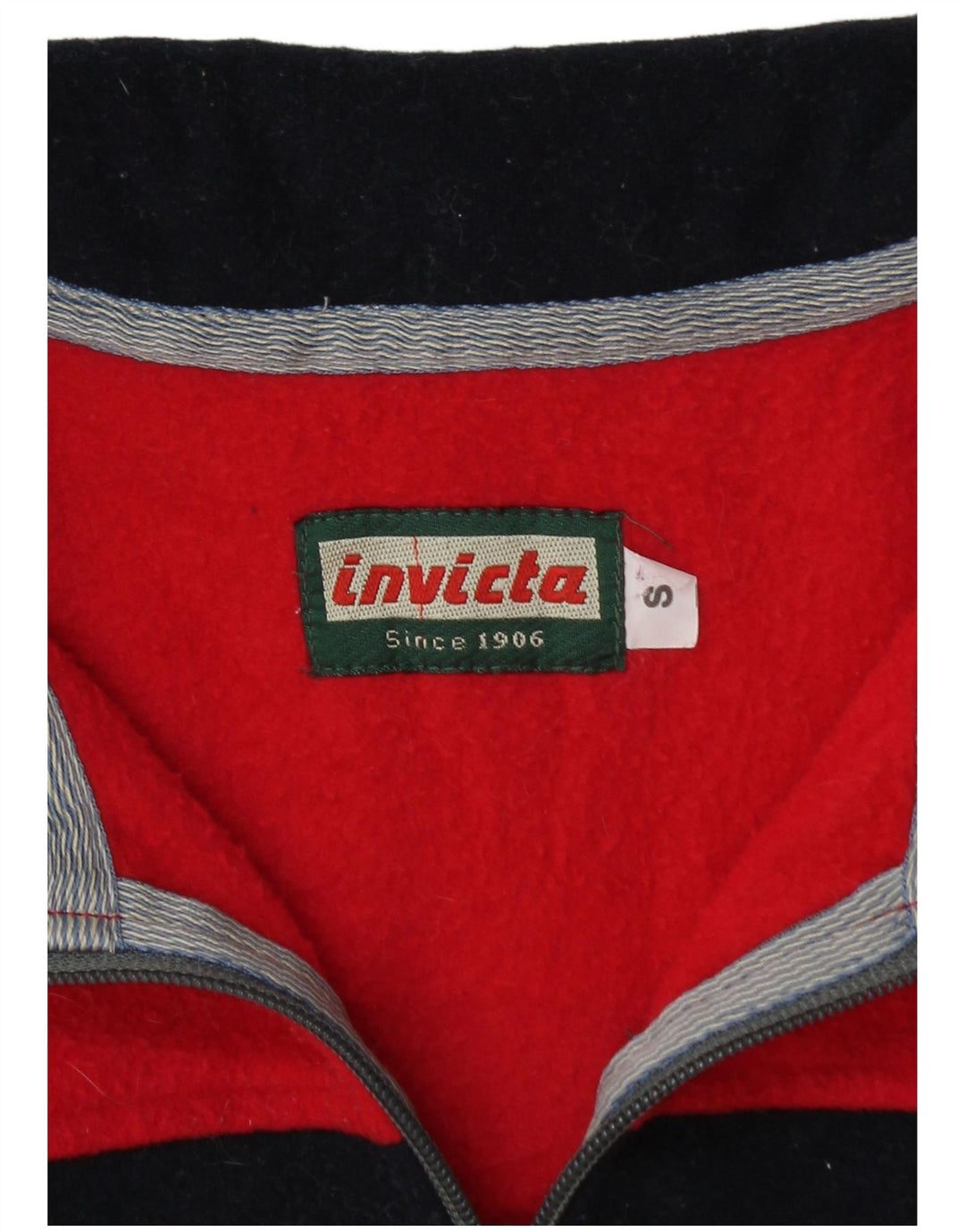 INVICTA Jersey de forro polar con cuello con cremallera y gráfico para hombre pequeño color rojo