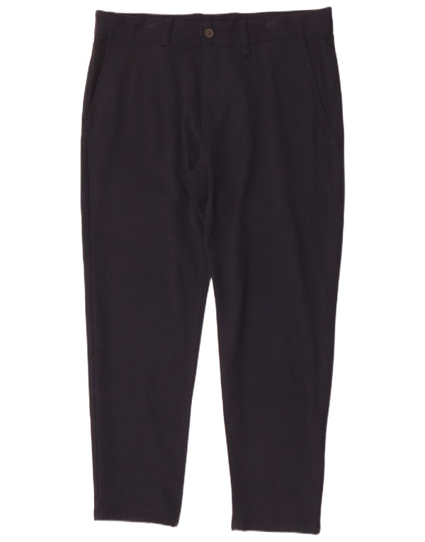 Zara Pantalón chino para hombre EU 44 Large W34 L28 Azul marino Poliéster