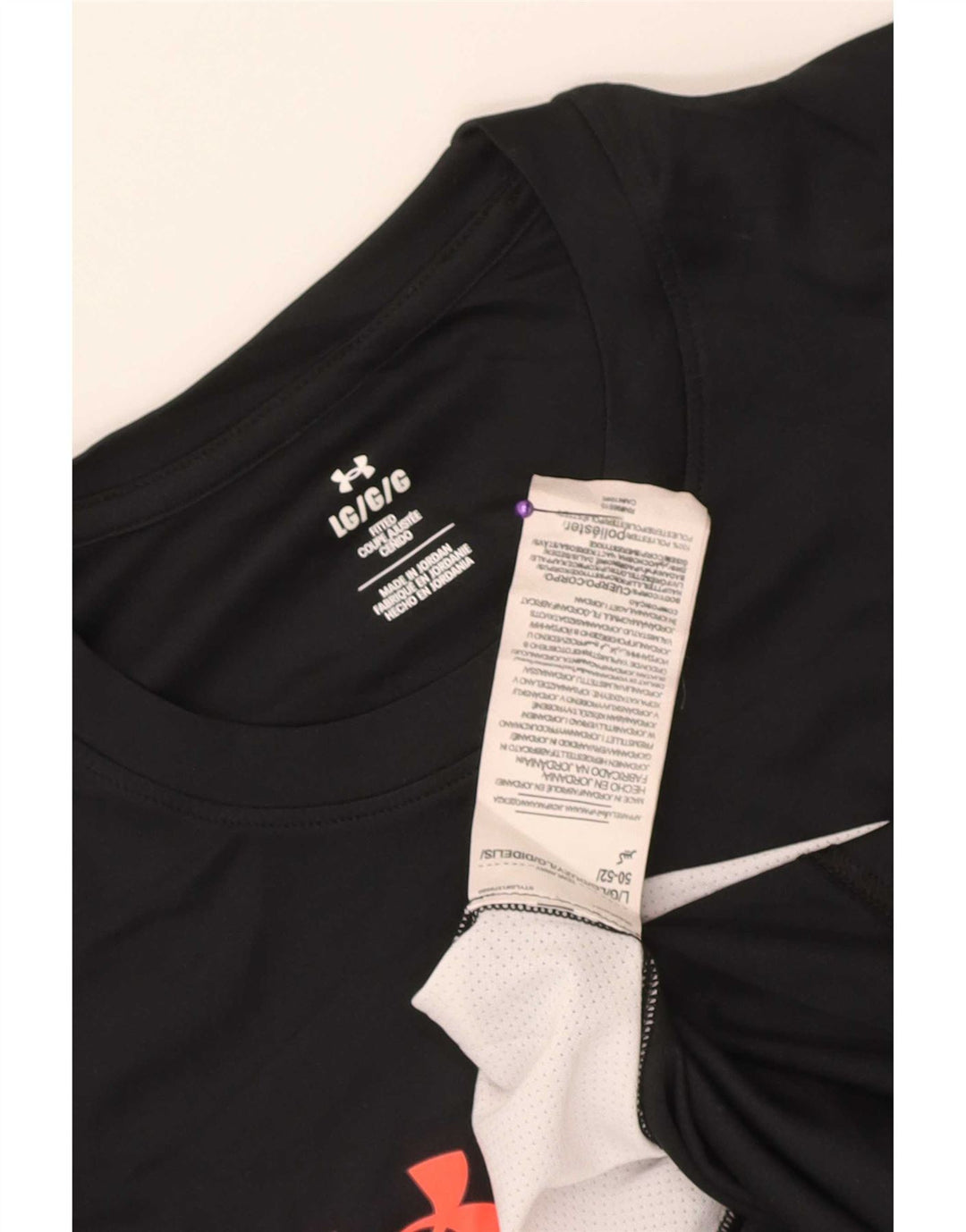 Under Armour Hombre Camiseta ajustada Top Large Negro Colorblock Poliéster