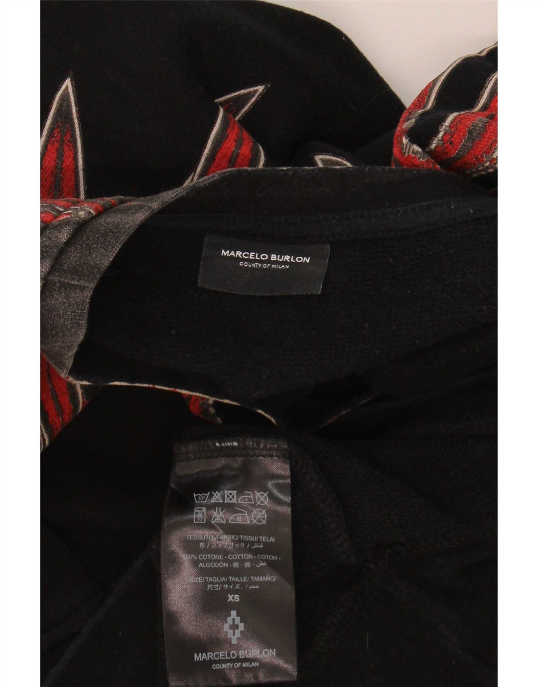 Marcelo Burlon Hombre Sudadera con Estampado Abstracto Jumper XS Negro Algodón