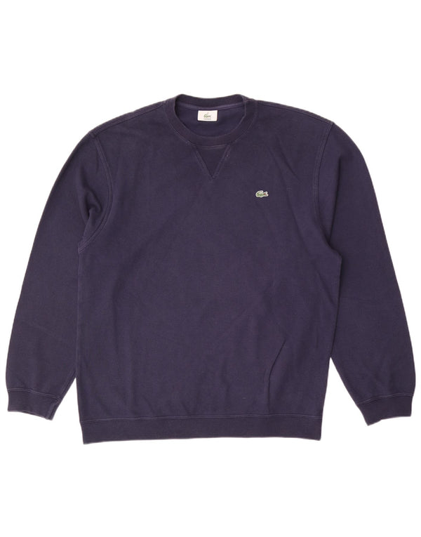 Lacoste Sudadera para hombre Jumper Talla 4 Mediana Azul Marino Algodón