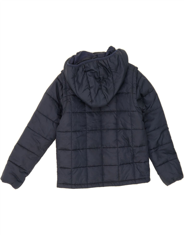 KAPPA Boys Hooded Padded Jacket 11-12 Years Navy Blue Polyester Vintage Kappa and Second-Hand Kappa from Messina Hembry 