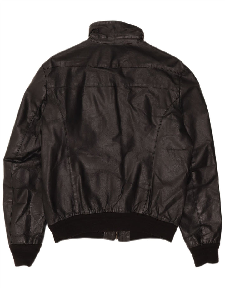 Sasch Chaqueta de cuero para hombre Reino Unido 40 Grande Cuero negro