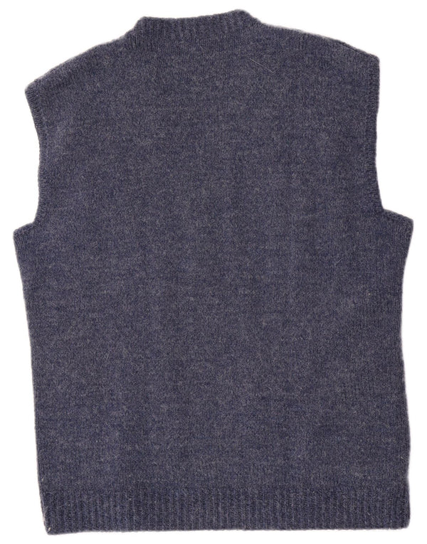 Vintage hombres chaleco tanque top medio azul marino