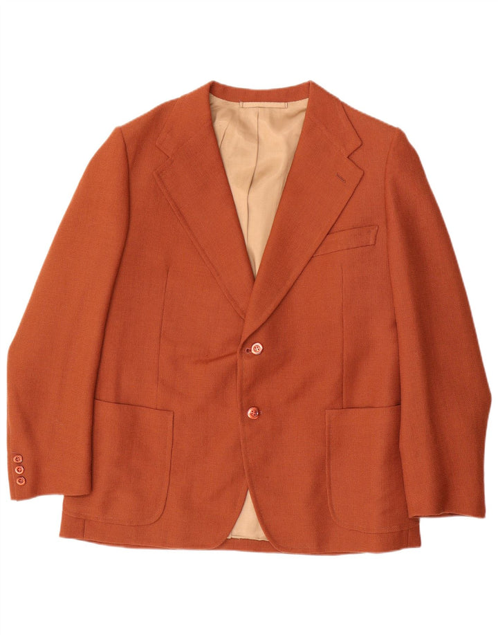 Vintage hombres 2 botones Blazer chaqueta Reino Unido 38 marrón medio