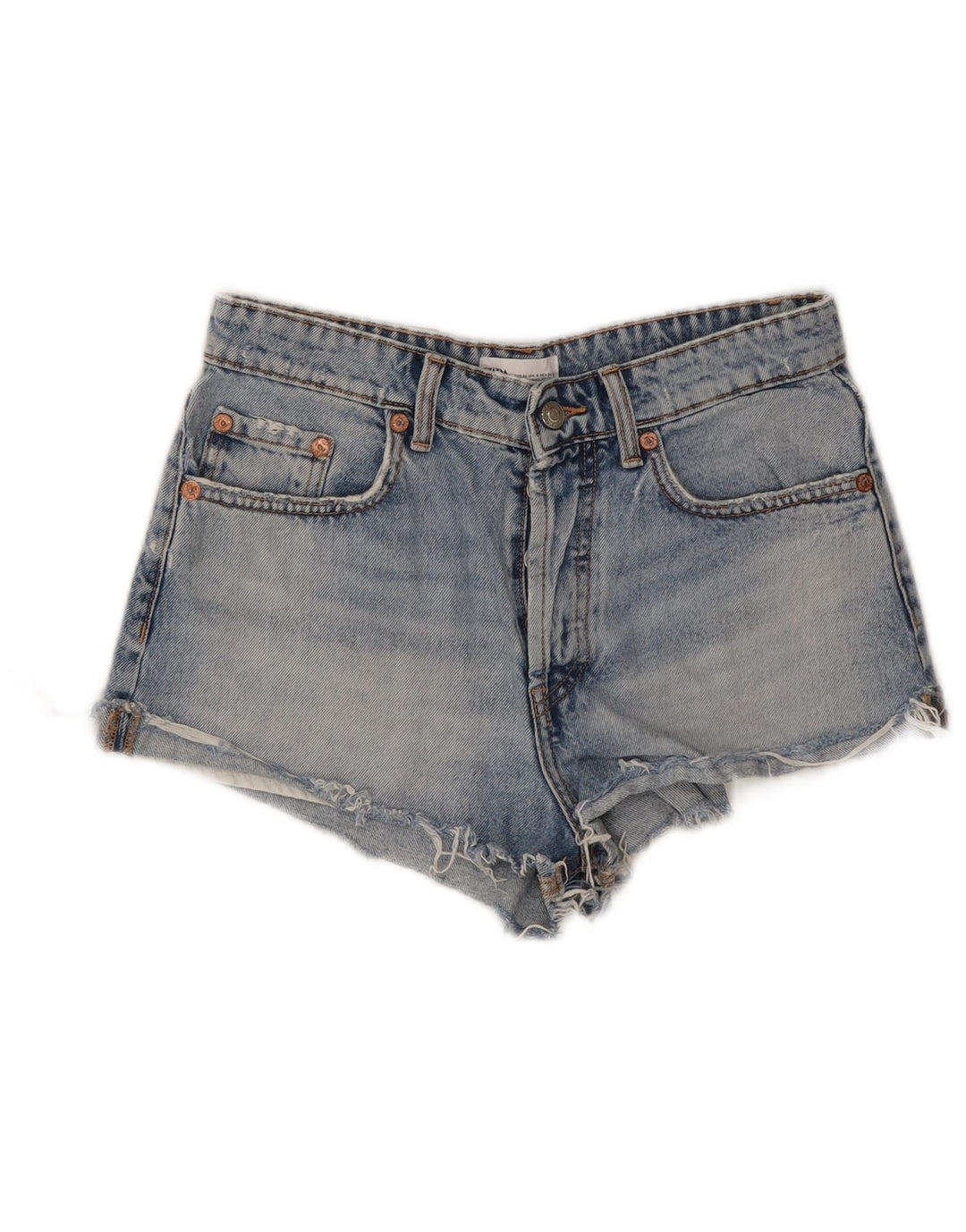 Zara Pantalones cortos de mezclilla para mujer EU 36 XS W26 Azul