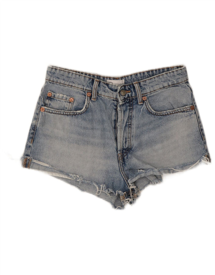 Zara Pantalones cortos de mezclilla para mujer EU 36 XS W26 Azul