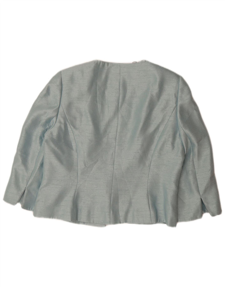 JACQUES VERT Chaqueta tipo blazer con 1 botón y manga 3/4 para mujer UK 40 Grande Azul