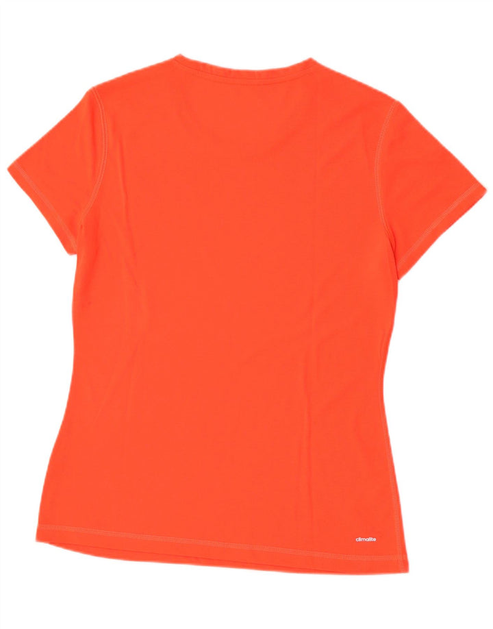 Adidas Mujer Climalite Camiseta Top Reino Unido 12/14 Mediano Naranja