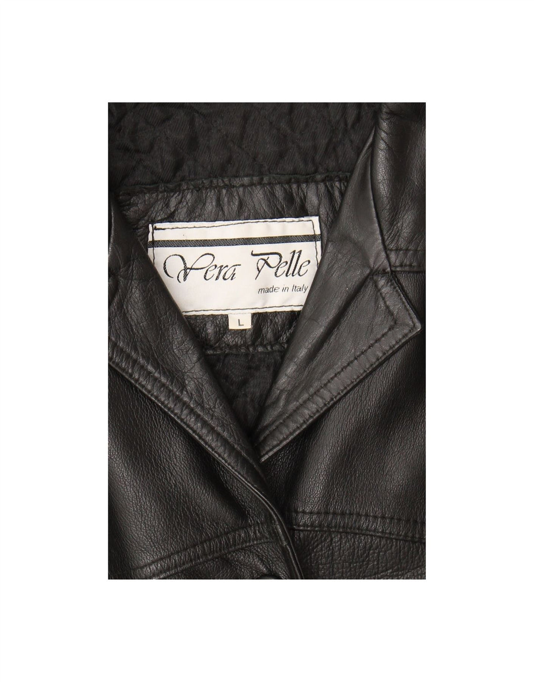VINTAGE Womens Leather Jacket UK 16 Large Black Leather