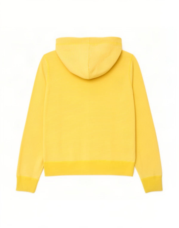 Converse Sudadera con capucha y cremallera para mujer UK 14 Algodón a rayas amarillas medianas