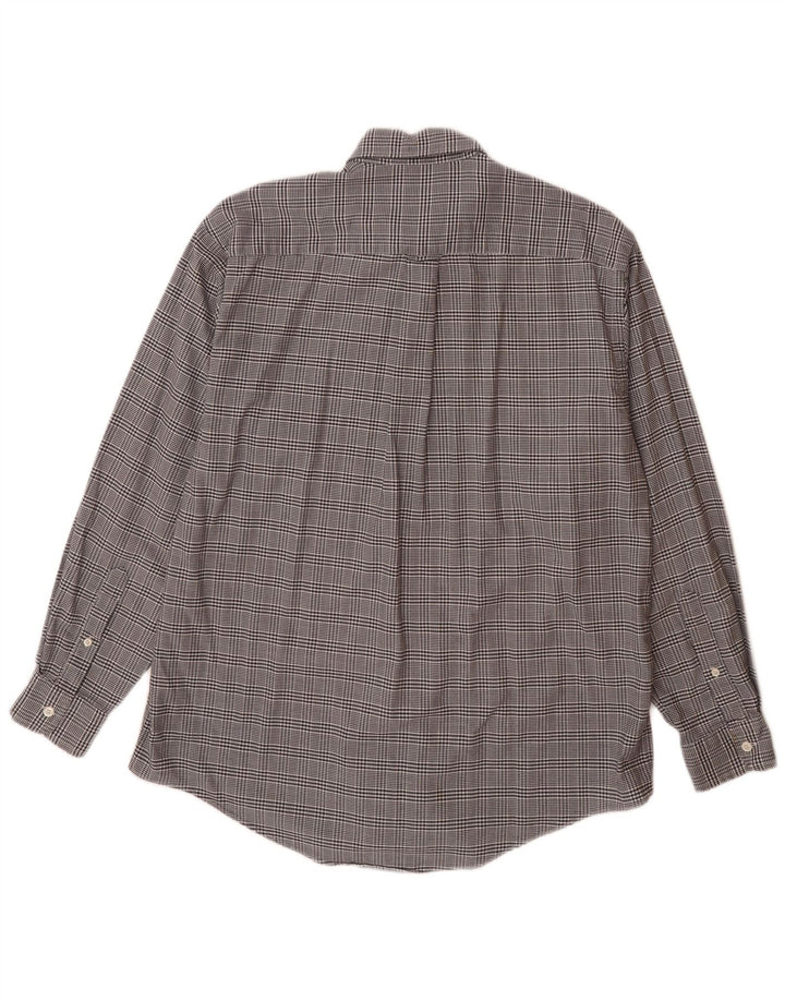 NAUTICA Camisa De Franela Hombre Mediana Azul Marino Pata De Gallo Algodón